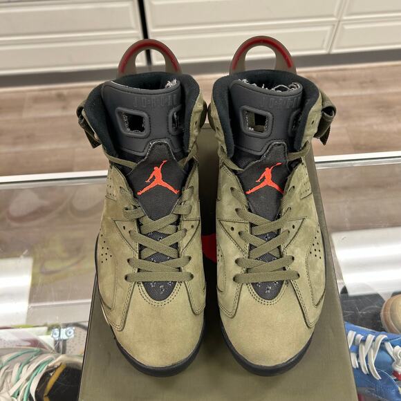 Jordan 6 Retro Travis Scott olive green size 10.5 Pre-Owned - Picture 3 of 8